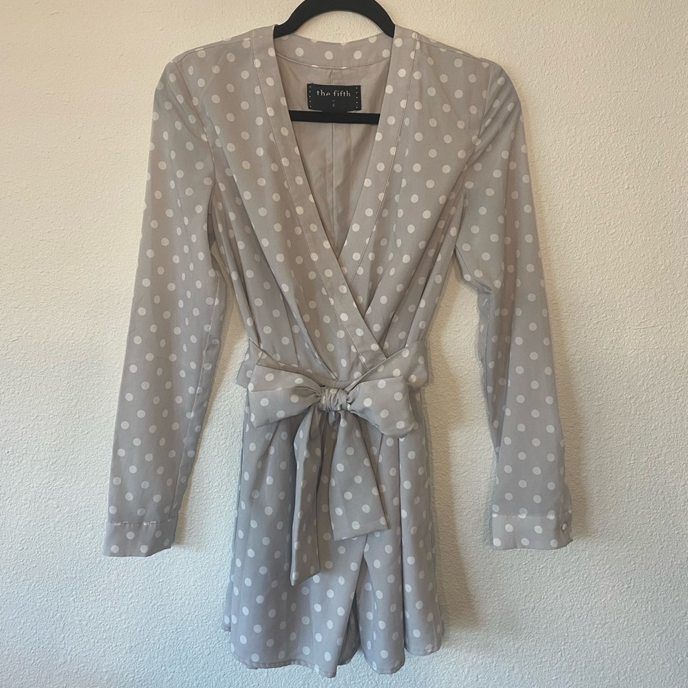 Lavender Romper with Polka Dots